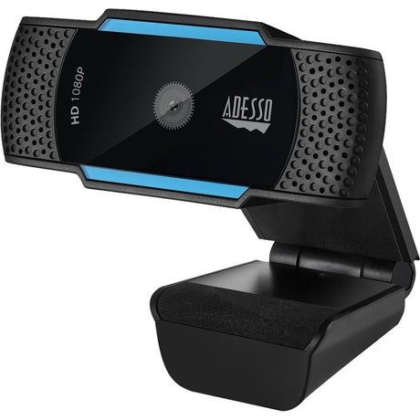 Adesso CyberTrack H5 1080P Webcam - 2.1 Megapixel - 30 fps - USB 2.0 - Auto Focus - Built-In MIC - Tripod Mount - Privacy Shutter Cover — Cybertrack H5