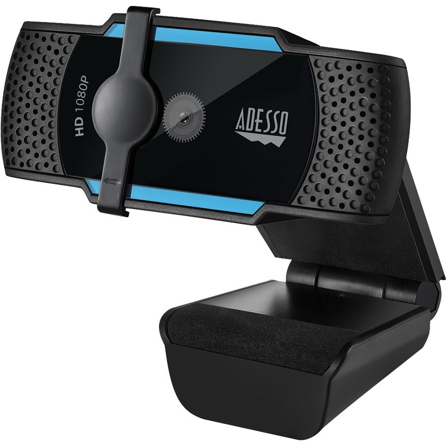 Adesso CyberTrack H5 1080P Webcam - 2.1 Megapixel - 30 fps - USB 2.0 - Auto Focus - Built-In MIC - Tripod Mount - Privacy Shutter Cover — Cybertrack H5