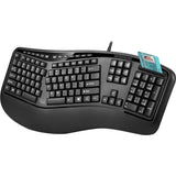 Adesso Desktop Ergonomic Smart Card Reader Keyboard (TAA Compliant) — AKB-150SB-TAA