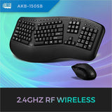 Adesso Desktop Ergonomic Smart Card Reader Keyboard (TAA Compliant) — AKB-150SB-TAA