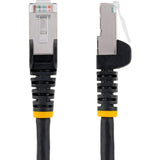 StarTech.com 7ft CAT6a Ethernet Cable, Black Low Smoke Zero Halogen (LSZH) 10 GbE 100W PoE S/FTP Snagless RJ-45 Network Patch Cord — NLBK-7F-CAT6A-PATCH