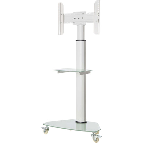 Eaton Tripp Lite Series Premier Rolling TV Cart for 37" to 70" Displays, Frosted Glass Base and Shelf, Locking Casters, White — DMCS3770SG75W
