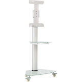 Eaton Tripp Lite Series Premier Rolling TV Cart for 37" to 70" Displays, Frosted Glass Base and Shelf, Locking Casters, White — DMCS3770SG75W