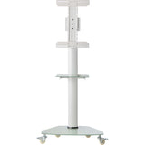 Eaton Tripp Lite Series Premier Rolling TV Cart for 37" to 70" Displays, Frosted Glass Base and Shelf, Locking Casters, White — DMCS3770SG75W