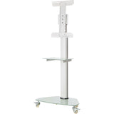 Eaton Tripp Lite Series Premier Rolling TV Cart for 37" to 70" Displays, Frosted Glass Base and Shelf, Locking Casters, White — DMCS3770SG75W