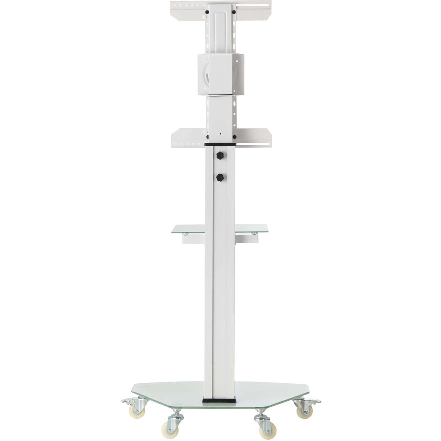 Eaton Tripp Lite Series Premier Rolling TV Cart for 37" to 70" Displays, Frosted Glass Base and Shelf, Locking Casters, White — DMCS3770SG75W