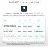 StarTech.com Thunderbolt 4 Multi-Display Docking Station, Quad/Triple/Dual Monitor Dock, 2x HDMI/2x DP, 7x USB Hub, 2.5Gb Ethernet, 98W PD — 132N-TB4USB4DOCK