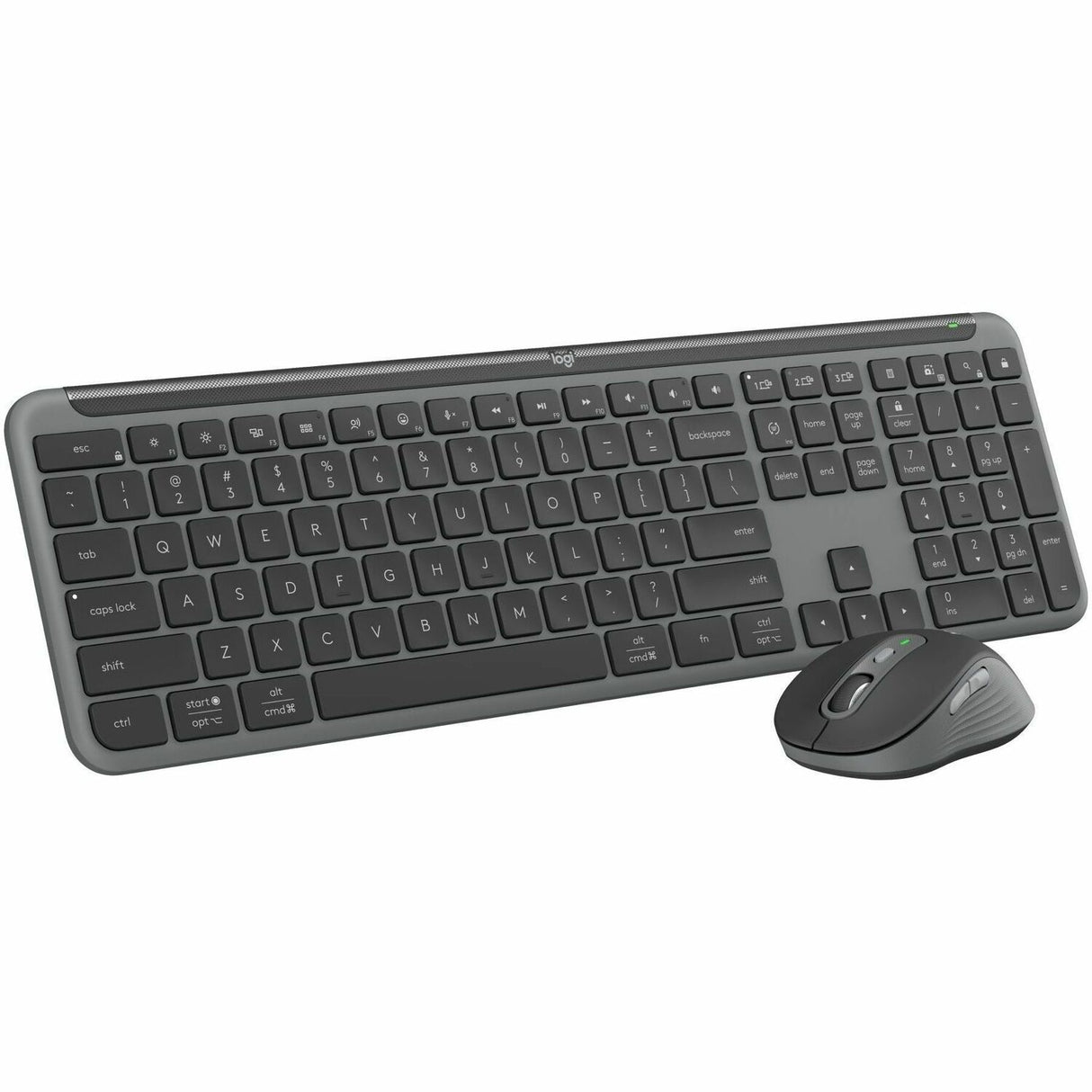 Logitech MK955 Signature Slim Wireless Keyboard and Mouse Combo, For Larger Hands, Quiet Typing and Clicking, Graphite — 920-012425