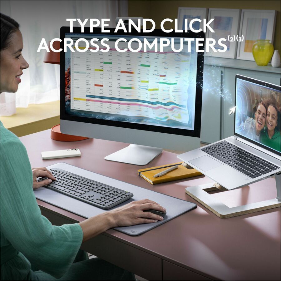 Logitech MK955 Signature Slim Wireless Keyboard and Mouse Combo, For Larger Hands, Quiet Typing and Clicking, Graphite — 920-012425