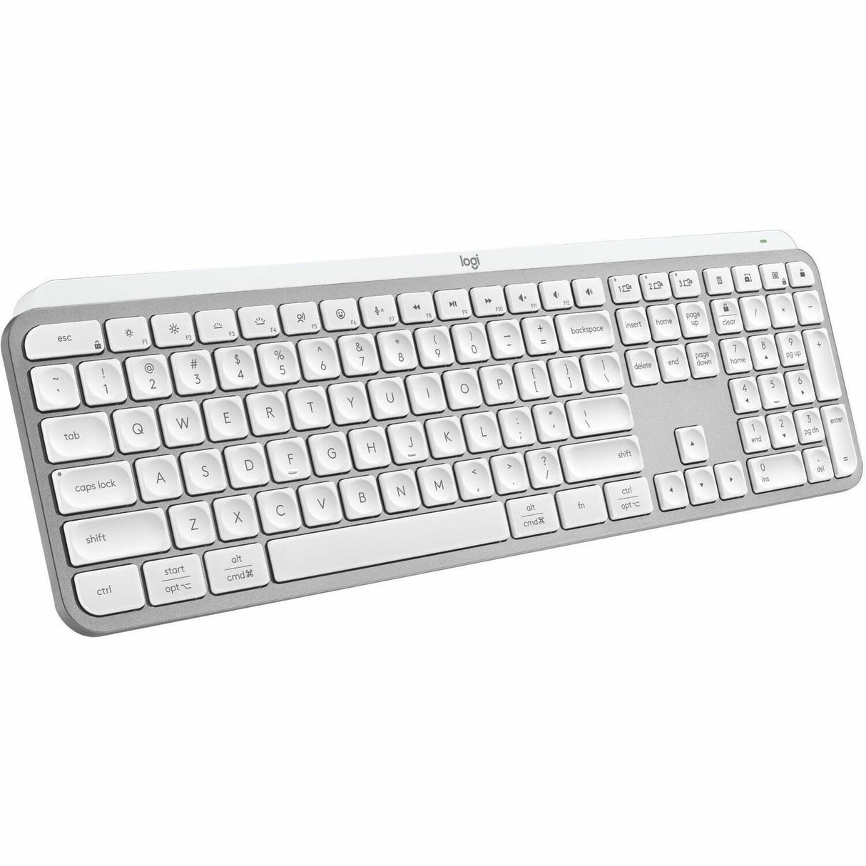 Logitech MX Keys S Wireless Keyboard, Low Profile, Fluid Precise Quiet Typing, USB C Rechargeable, Pale Gray — 920-011559