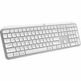 Logitech MX Keys S Wireless Keyboard, Low Profile, Fluid Precise Quiet Typing, USB C Rechargeable, Pale Gray — 920-011559