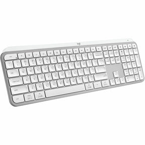 Logitech MX Keys S Wireless Keyboard, Low Profile, Fluid Precise Quiet Typing, USB C Rechargeable, Pale Gray — 920-011559