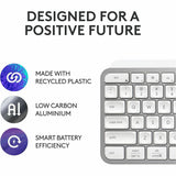 Logitech MX Keys S Wireless Keyboard, Low Profile, Fluid Precise Quiet Typing, USB C Rechargeable, Pale Gray — 920-011559