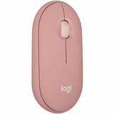 Logitech Pebble Mouse 2 M350s Slim Bluetooth Wireless Mouse, Portable, Customizable Button, Quiet Clicks, Tonal Rose — 910-007023
