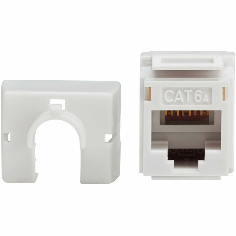 Eaton Tripp Lite Series Cat6a Keystone Jacks, 25 Pack - 4PPoE Compliant, 110/Krone, 568A/B, RJ45 Ethernet, White, TAA — N238-025-WH-6A