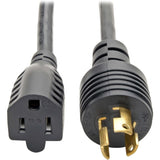 Eaton Tripp Lite Series Power Cord Adapter, NEMA 5-15R to NEMA L5-15P - Heavy-Duty, 15A, 120V, 14 AWG, 1 ft. (0.31 m), Black — P025-001