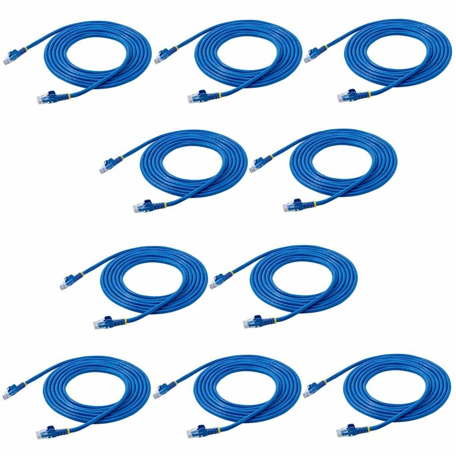 StarTech.com 10 ft. CAT6 Ethernet Cable - 10 Pack - ETL Verified - Blue CAT6 Patch Cord - Snagless RJ45 Connectors - 24 AWG - UTP — N6PATCH10BL10PK