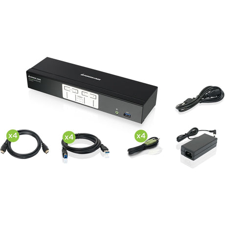 IOGEAR 4-Port 4K KVMP Switch with HDMI Connection, USB 3.0 Hub, and Audio (TAA) — GCS1934H