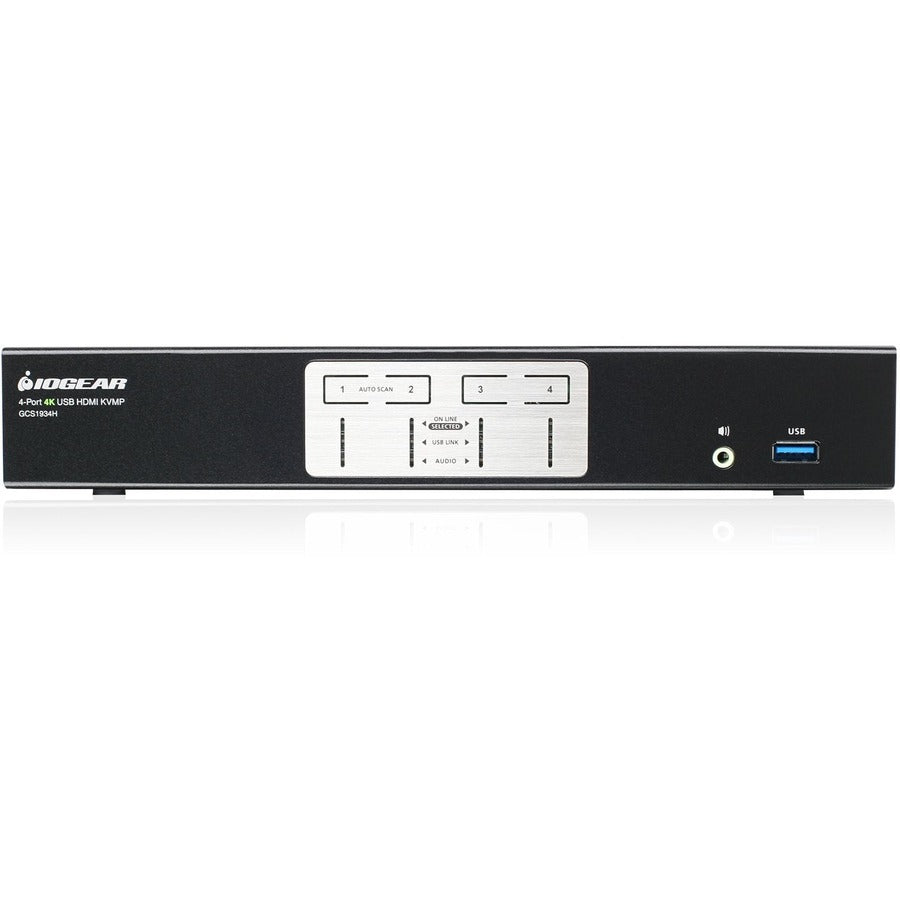 IOGEAR 4-Port 4K KVMP Switch with HDMI Connection, USB 3.0 Hub, and Audio (TAA) — GCS1934H