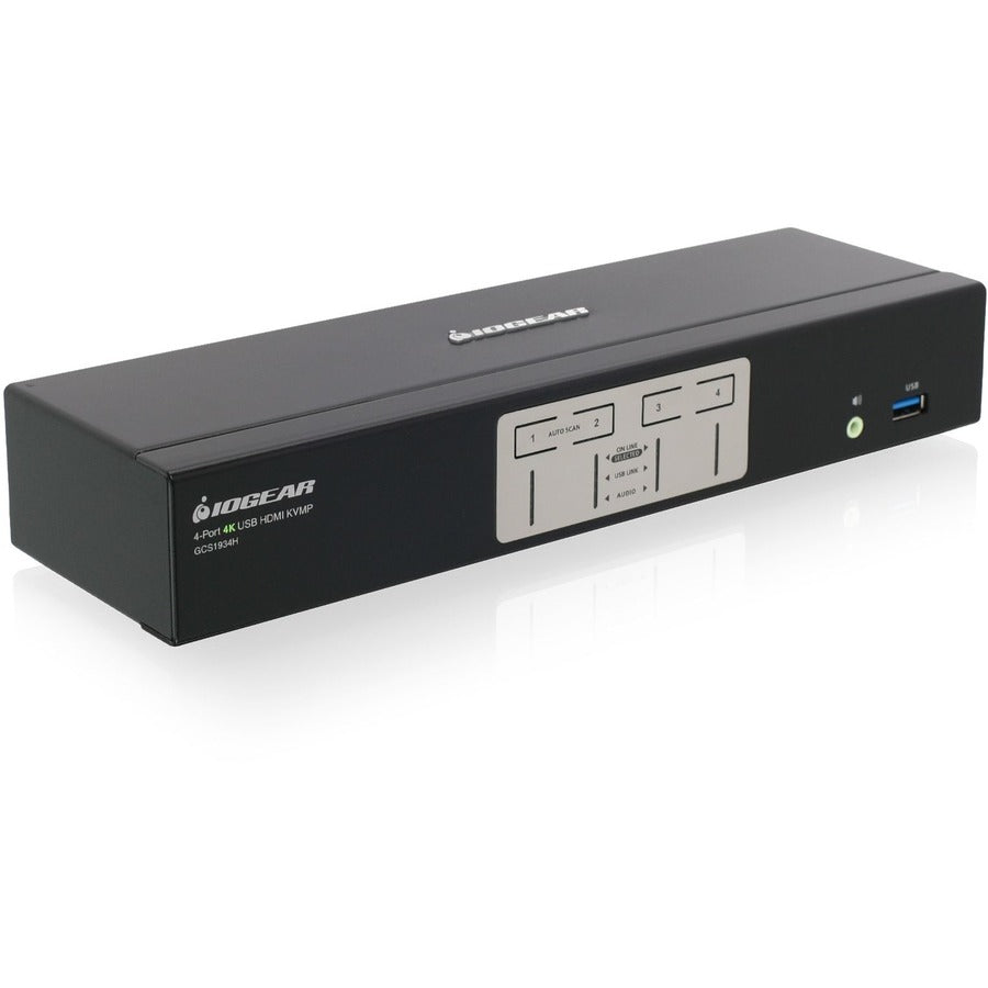 IOGEAR 4-Port 4K KVMP Switch with HDMI Connection, USB 3.0 Hub, and Audio (TAA) — GCS1934H