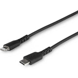StarTech.com 3 foot/1m Durable Black USB-C to Lightning Cable, Rugged Heavy Duty Charging/Sync Cable for Apple iPhone/iPad MFi Certified — RUSBCLTMM1MB