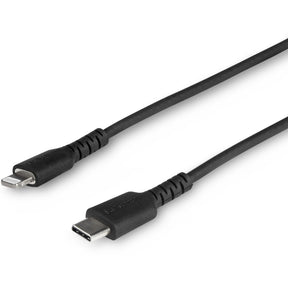 StarTech.com 3 foot/1m Durable Black USB-C to Lightning Cable, Rugged Heavy Duty Charging/Sync Cable for Apple iPhone/iPad MFi Certified — RUSBCLTMM1MB