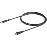StarTech.com 3 foot/1m Durable Black USB-C to Lightning Cable, Rugged Heavy Duty Charging/Sync Cable for Apple iPhone/iPad MFi Certified — RUSBCLTMM1MB