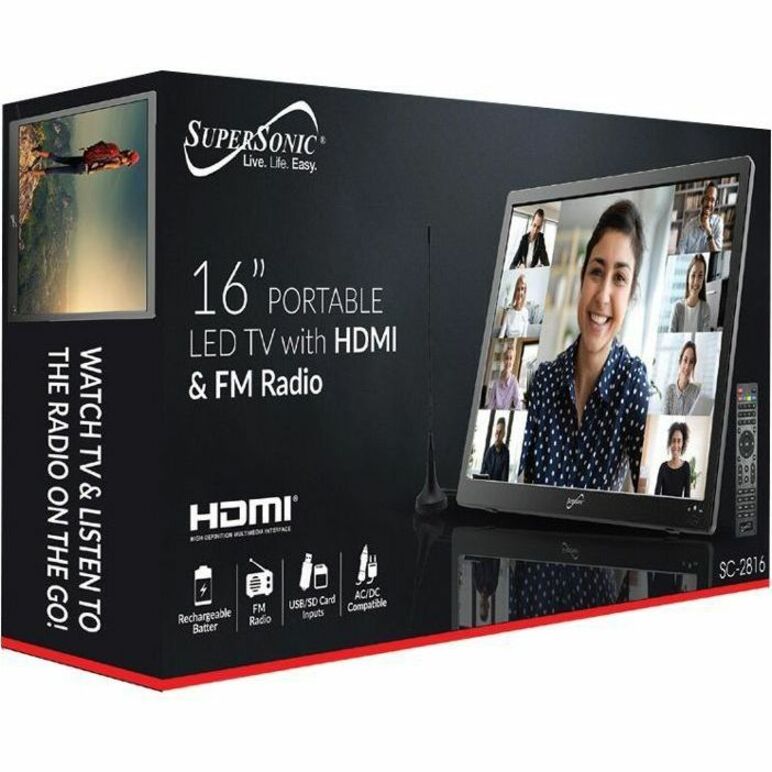 Supersonic SC-2816 16" LED-LCD TV - HDTV - Black — SC-2816