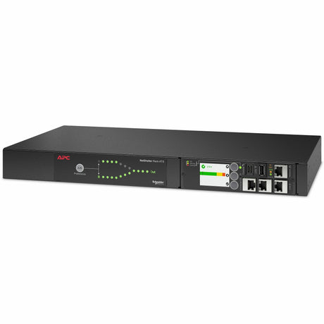 APC NetShelter Rack Automatic Transfer Switch, 1U, 16A, 230V, 2 C20 IN, 8 C13, 1 C19 OUT, 50/60Hz — AP4423A