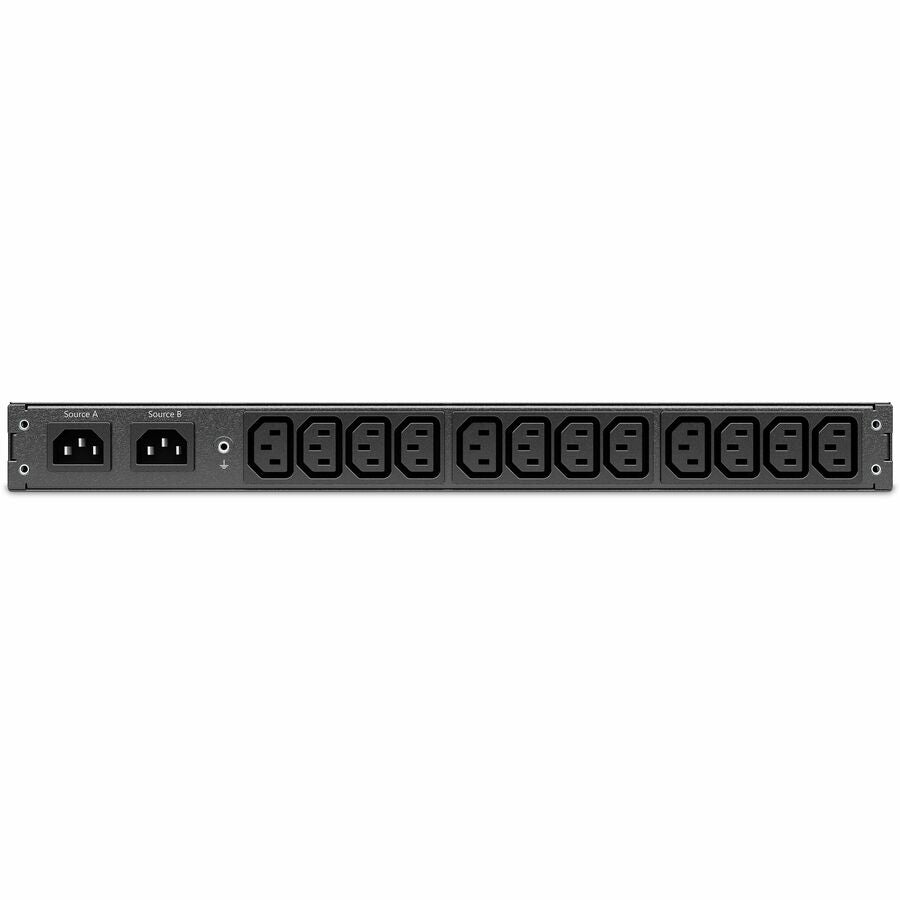 APC NetShelter Rack Automatic Transfer Switch, 1U, 16A, 230V, 2 C20 IN, 8 C13, 1 C19 OUT, 50/60Hz — AP4423A