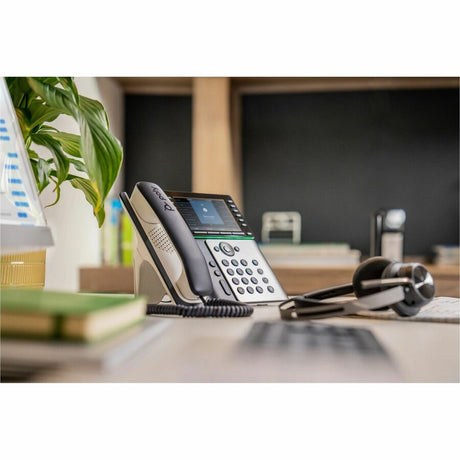 Poly Edge E550 IP Phone - Corded - Corded/Cordless - Bluetooth, Wi-Fi, NFC - 3 Multiple Conferencing - Desktop, Wall Mountable - White, Midnight Blue — 82M91AA