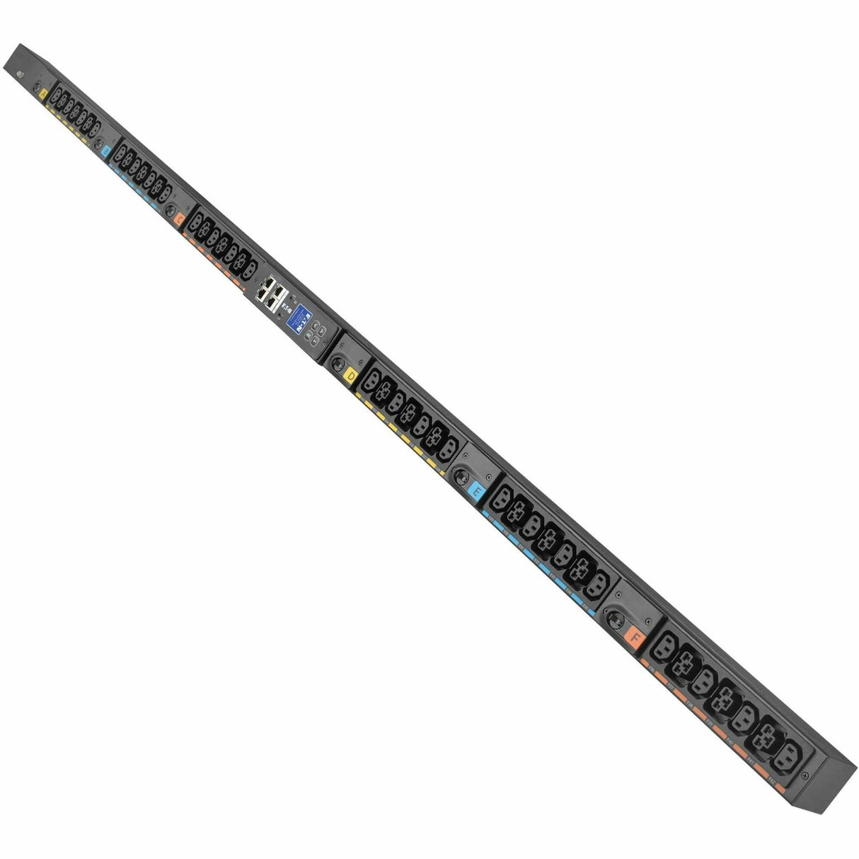 Eaton Universal-Input Managed PDU G4, 208V and 415/240V, 42 Outlets, Input Cable Sold Separately, End-Entry Input, 72-Inch 0U Vertical — EVMAGU23X-E
