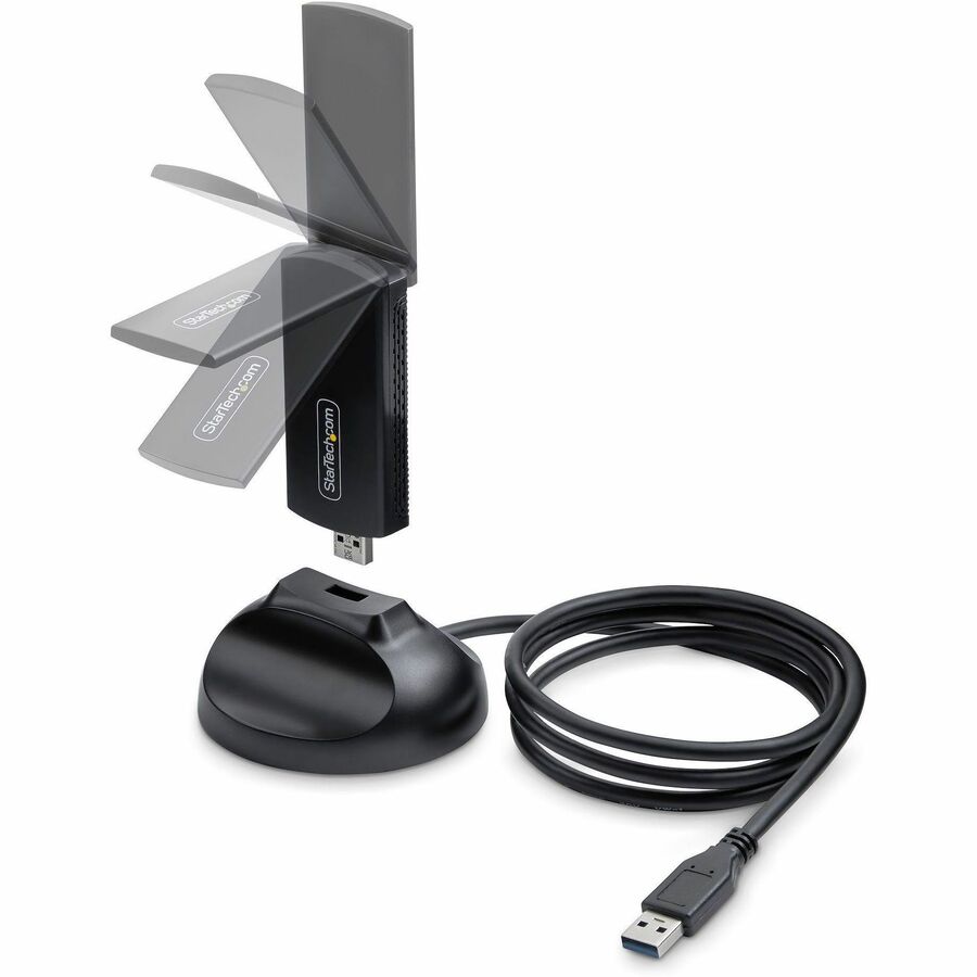 StarTech.com Wi-Fi 6E USB Adapter/Dongle, For Desktop/Laptop PC, Wireless NIC Up To 2402Mbps, Wi-Fi 2.4/5/6 GHz Network, 802.11ax — AX54005A-USB-WIFI-6E