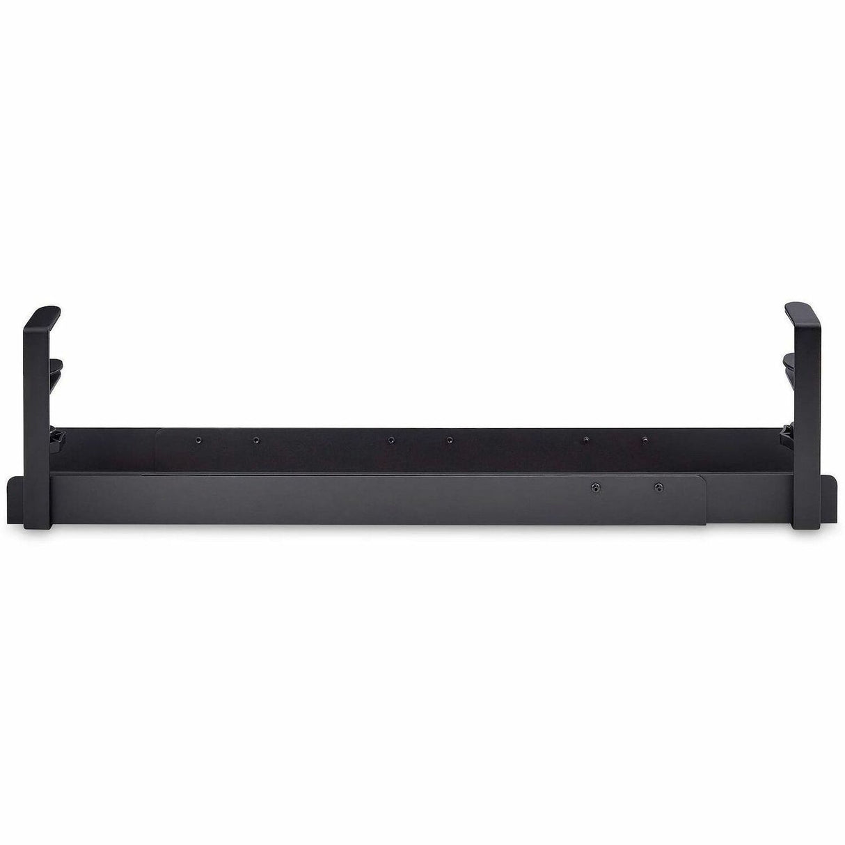 StarTech.com Under Desk Cable Management Tray, Length Adjustable, Clamp-On Installation, No Drilling Required, Black — CALB-DESK-CABLE-TRAY