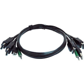 Black Box Secure KVM Cable - Each end (1) USB, (1) or (2) DisplayPort, (1) 3.5mm Audio — SKVMCBL-2DP-06TAA