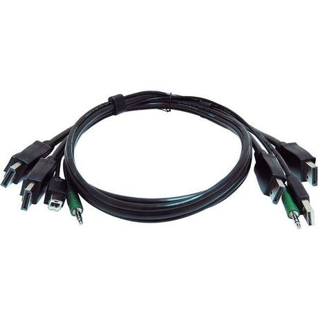 Black Box Secure KVM Cable - Each end (1) USB, (1) or (2) DisplayPort, (1) 3.5mm Audio — SKVMCBL-2DP-06TAA