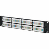 Eaton Tripp Lite Series 48-Port Cat6 Patch Panel - 4PPoE Compliant, 110/Krone, 568A/B, RJ45 Ethernet, 2U Rack-Mount, Black, TAA — N252-P48