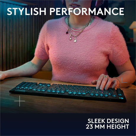 Logitech G915 X LIGHTSPEED Low-Profile Wireless Gaming Keyboard, Double-Shot PBT Keycaps, Fully Programmable Keys, RGB Backlighting, Sleek Aluminum Finishing, GL Red Linear Switches - PC/Mac — 920-012696