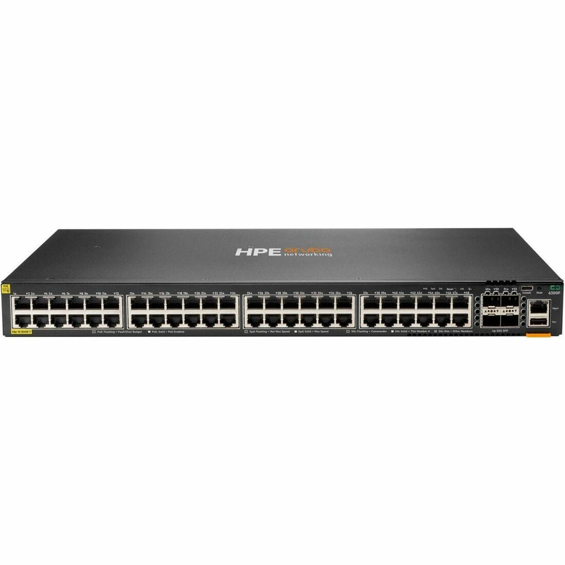 Aruba Networking 6300F 48p 10M/100M/1G Class4 PoE 4p SFP56 50G TAA Switch — S0G95A#ABA