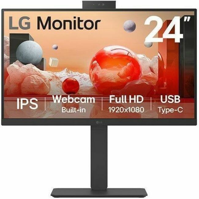 LG 24BA850-B 24" Class Webcam Full HD LCD Monitor - 16:9 - Textured Black — 24BA850-B