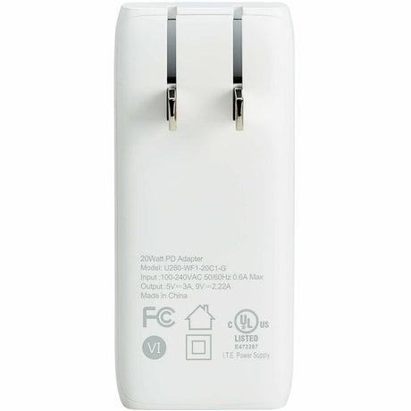Eaton Tripp Lite Series 20W USB-C GaN Wall Charger - Ultra Slim, PD 3.0 Fast Charging, White — U280-WF1-20C1-G