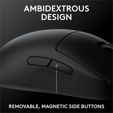 Logitech G PRO 2 LIGHTSPEED Wireless Gaming Mouse, Right- or Left-Handed Mouse with up to 4 Customizable and Switchable Magnetic Side Buttons, 32k DPI Sensor, USB-C Charging, for PC/Mac - Black — 910-007246