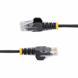 StarTech.com 50ft Black Slim CAT6 Ethernet Cable, Slim Snagless RJ45, UTP, LSZH, 28AWG Bare Copper, Slim Network Patch Cord, Fluke Tested — N6PAT50BLKS