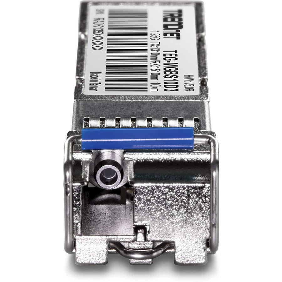 TRENDnet SFP to RJ45 Dual Wavelength Single-Mode LC Module; TEG-MGBS10D3; Must Pair with TEG-MGBS10D5 or a Compatible Module; Up to 10 km (6.2 Miles); Compatible with Standard SFP; Lifetime Protection — TEG-MGBS10D3