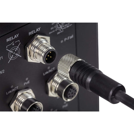 TRENDnet M12 Industrial Alarm Relay, 2M (6.5 ft.), IP68, Compatible with TRENDnet's TI-TPG80 Industrial Switch, TI-TCR02