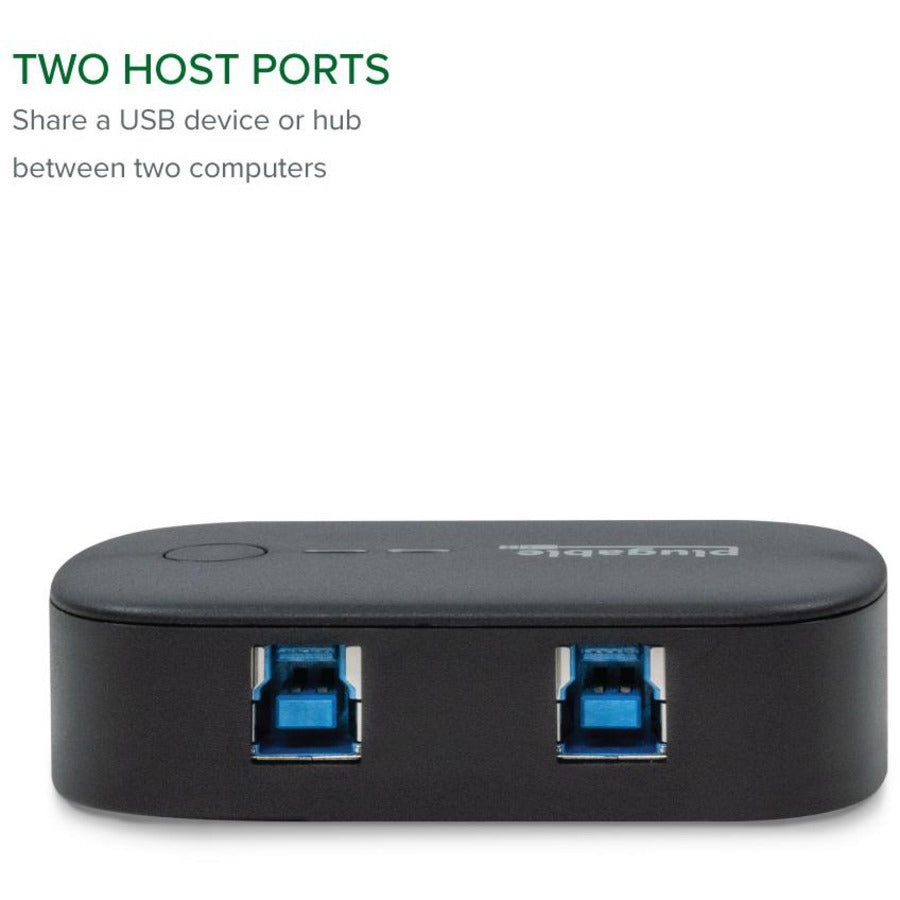 Plugable USB 3.0 Sharing Switch for One-Button Swapping of USB Device or Hub Between Two Computers — USB3-SWITCH2