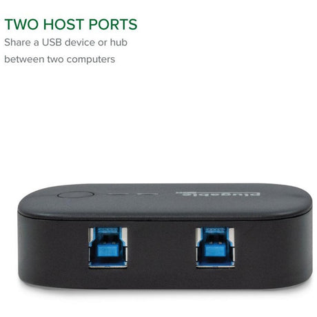Plugable USB 3.0 Sharing Switch for One-Button Swapping of USB Device or Hub Between Two Computers — USB3-SWITCH2