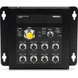 TRENDnet 8-Port Industrial EN50155 M12 Gigabit PoE+ Railway Switch; PoE Power Budget 200W@48Vdc; 100W@24Vdc; M23 Power Interface; Lifetime Protection; TI-TPG80