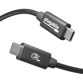 Plugable USB4 Cable with 240W Charging, 3.3 Feet (1M), USB-IF Certified — USB4-240W-1M