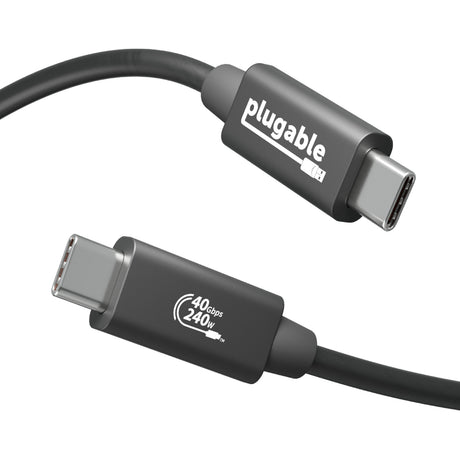 Plugable USB4 Cable with 240W Charging, 3.3 Feet (1M), USB-IF Certified — USB4-240W-1M